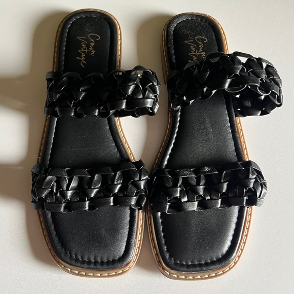 Crown Vintage Oleya Leather Double Braided Strap Sandals - Picture 3 of 10